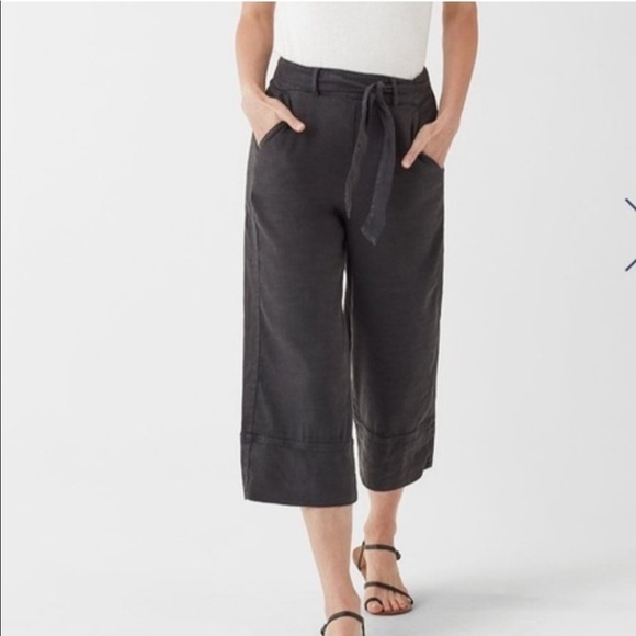 NWT Anthropologie Splendid Linen Slub Belted Cropped Wide Leg Pants - Picture 15 of 15